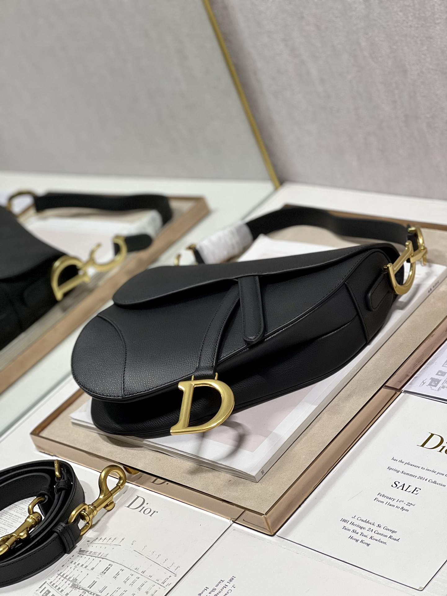 DIOR Saddle Bag  with Strap Black