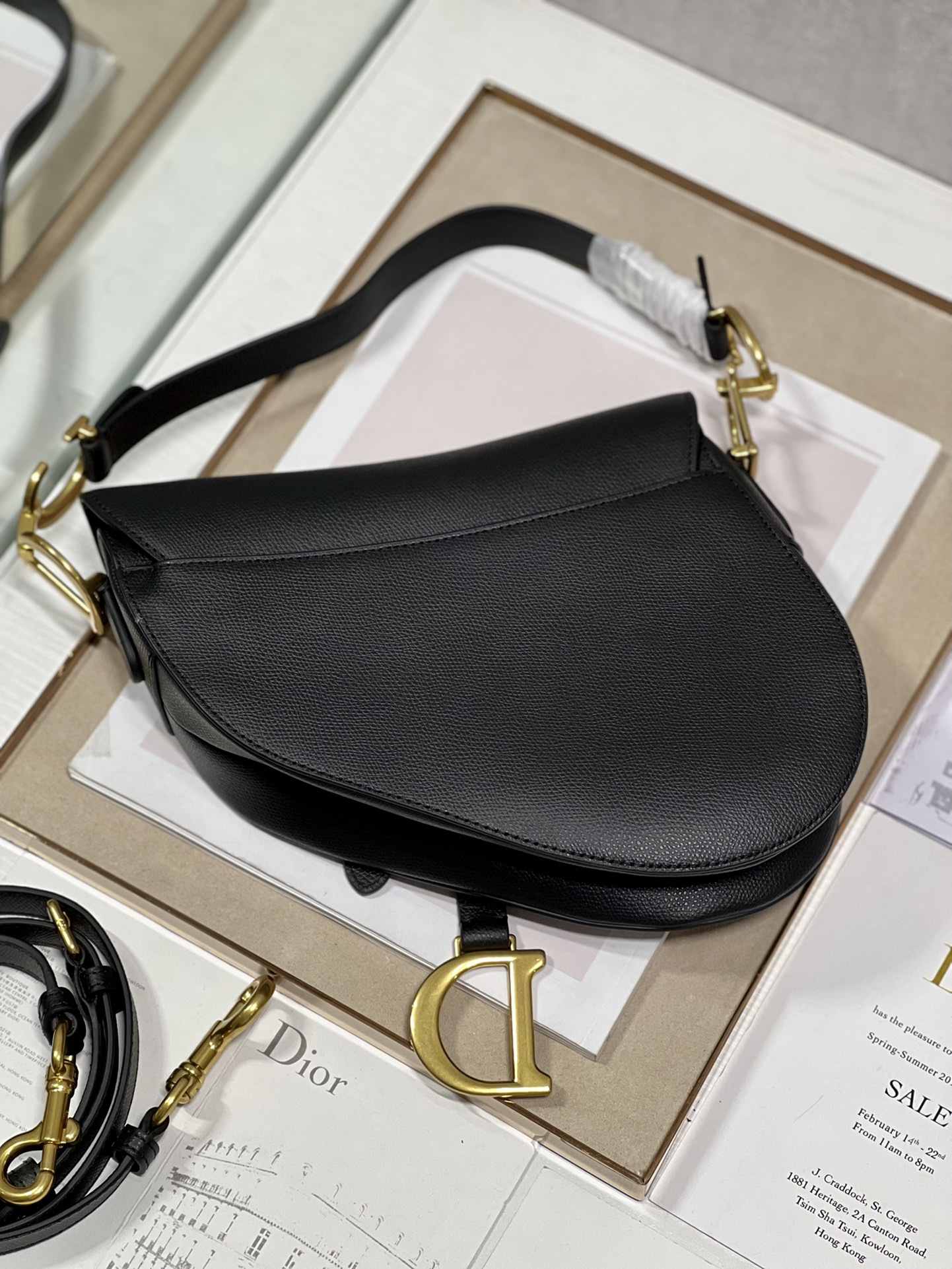 DIOR Saddle Bag  with Strap Black