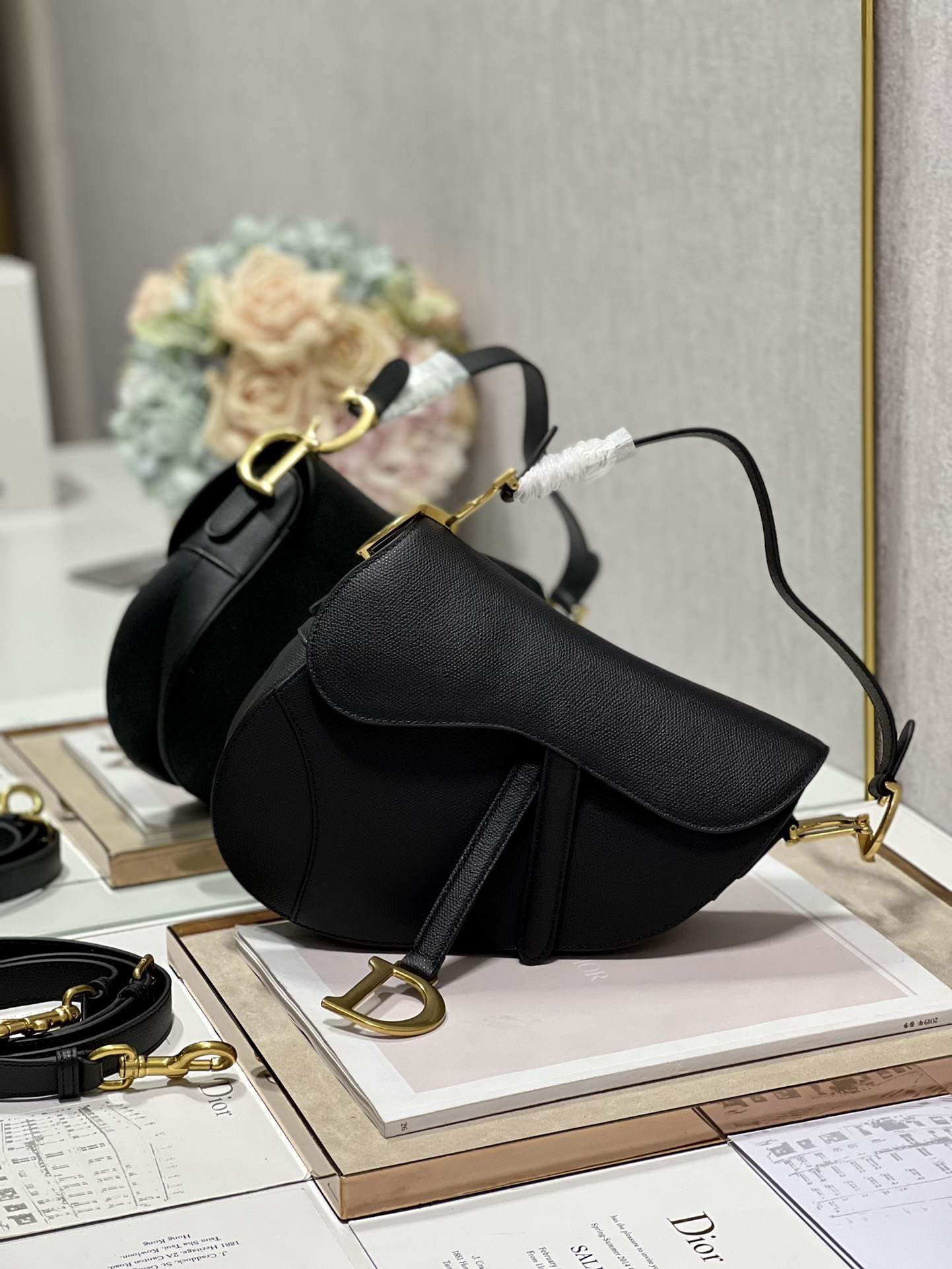 DIOR Saddle Bag  with Strap Black