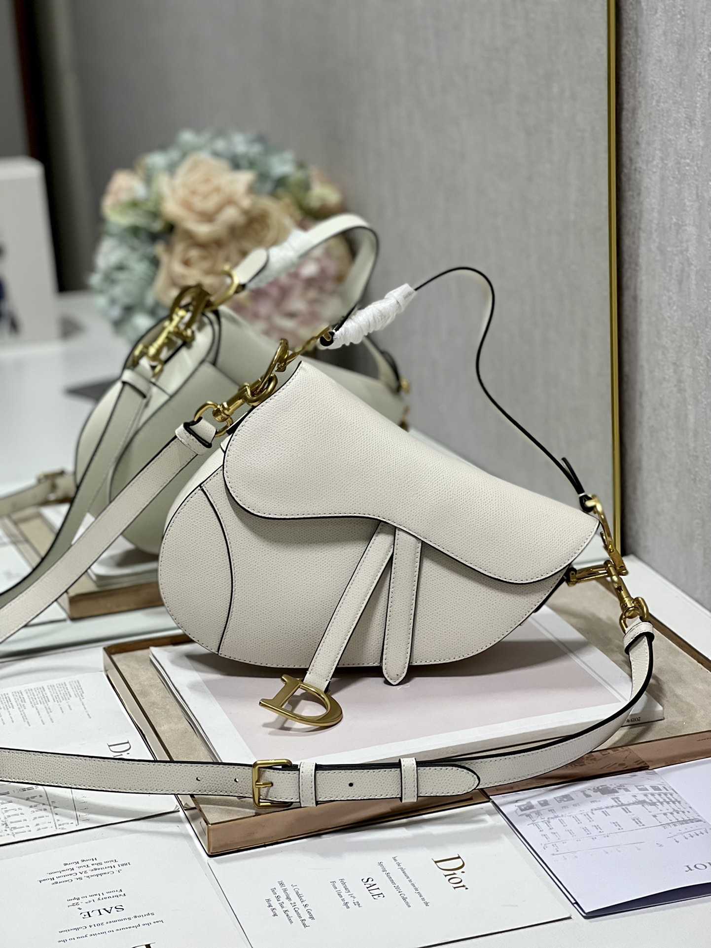 DIOR Saddle Bag  with Strap Latte