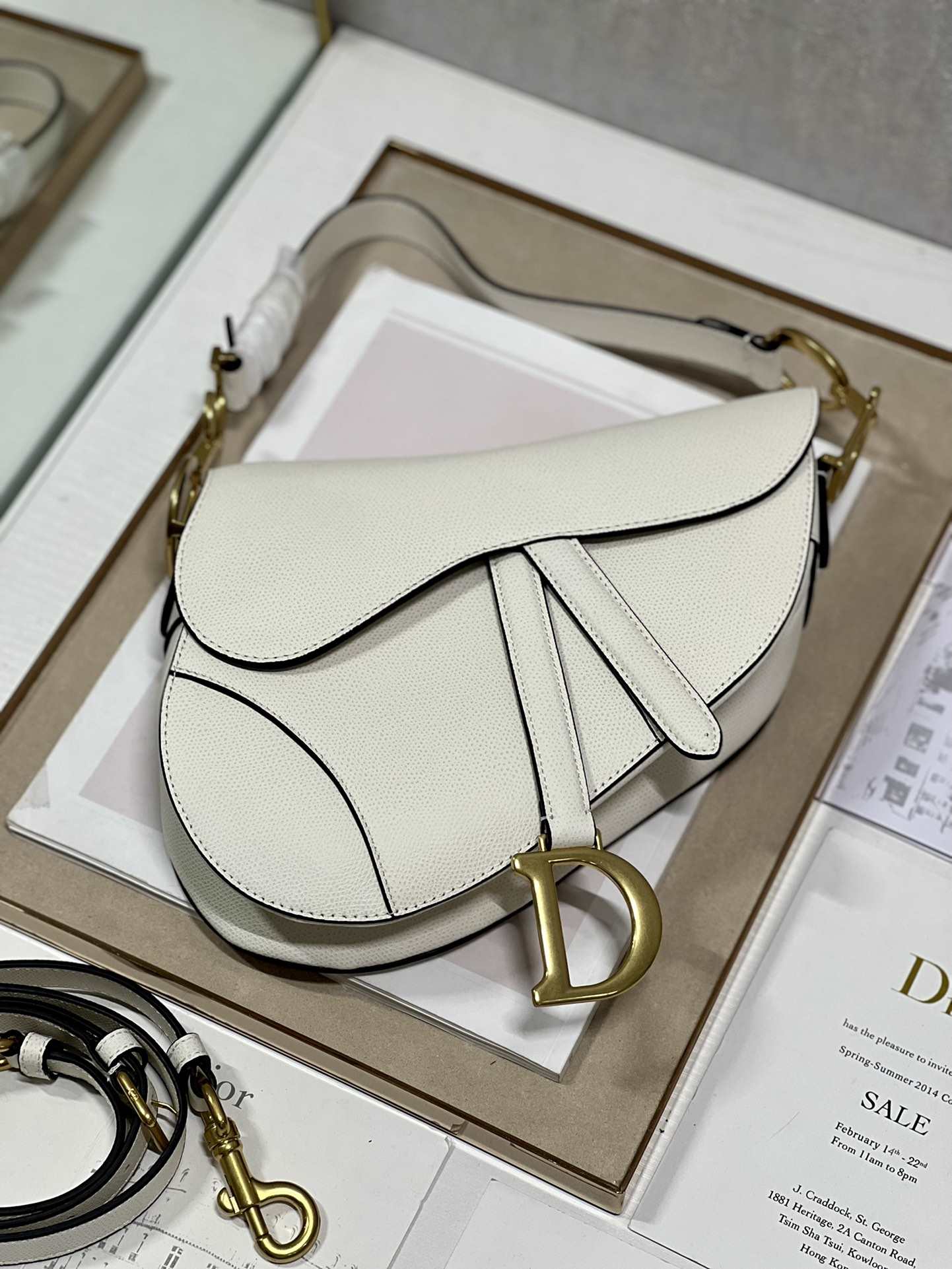 DIOR Saddle Bag  with Strap Latte