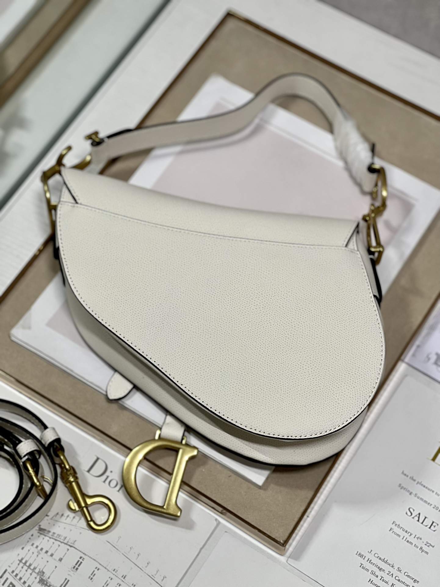 DIOR Saddle Bag  with Strap Latte