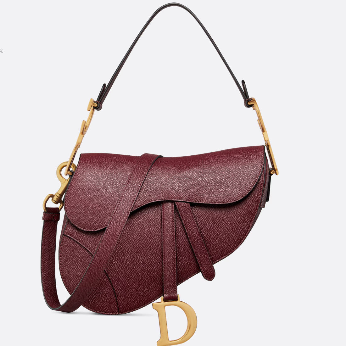 DIOR Saddle Bag  with Strap Burgundy