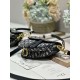 DIOR Mini Saddle Bag  with Strap Blue Dior Oblique Jacquard