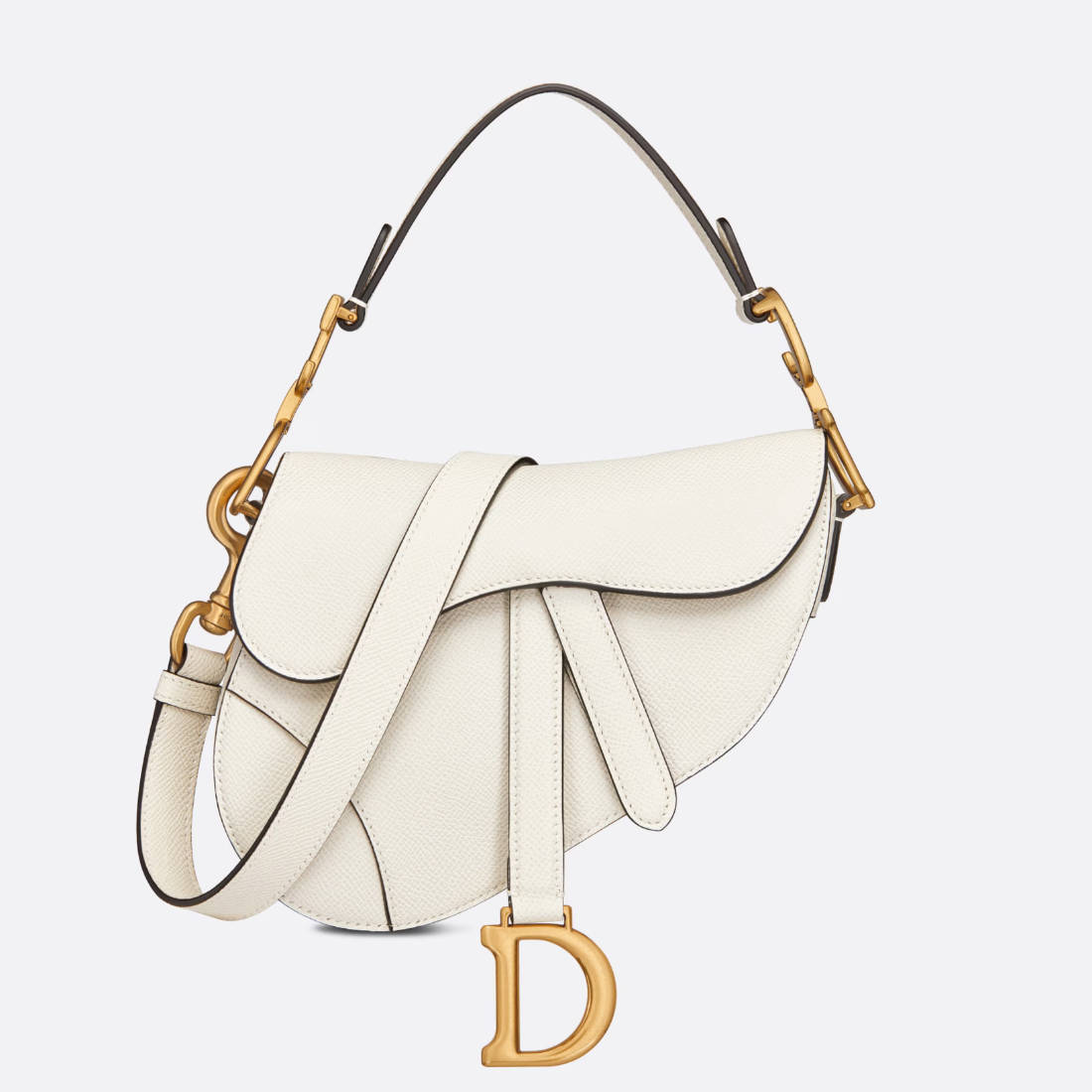 DIOR Mini Saddle Bag with Strap Latte