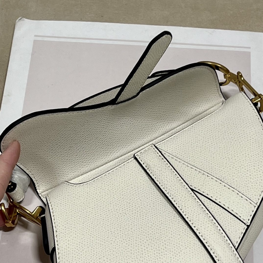 DIOR Mini Saddle Bag with Strap Latte