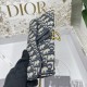 DIOR Long Saddle Wallet with Chain Blue Dior Oblique Jacquard