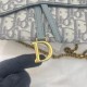 DIOR Long Saddle Wallet with Chain Gray Dior Oblique Jacquard