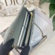 DIOR Long Saddle Wallet with Chain Gray Dior Oblique Jacquard