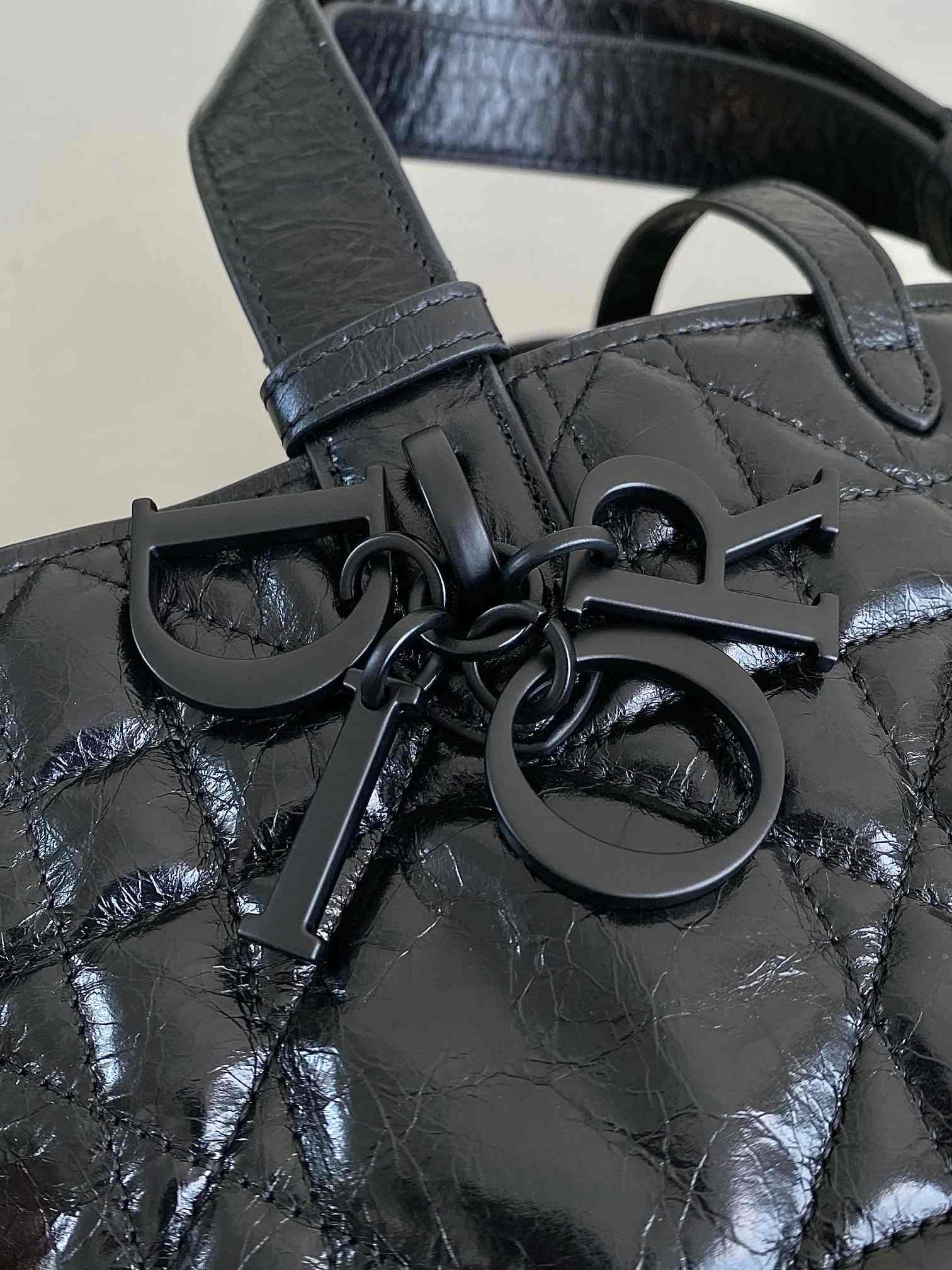 DIOR Medium Dior Toujours Bag Black Macrocannage