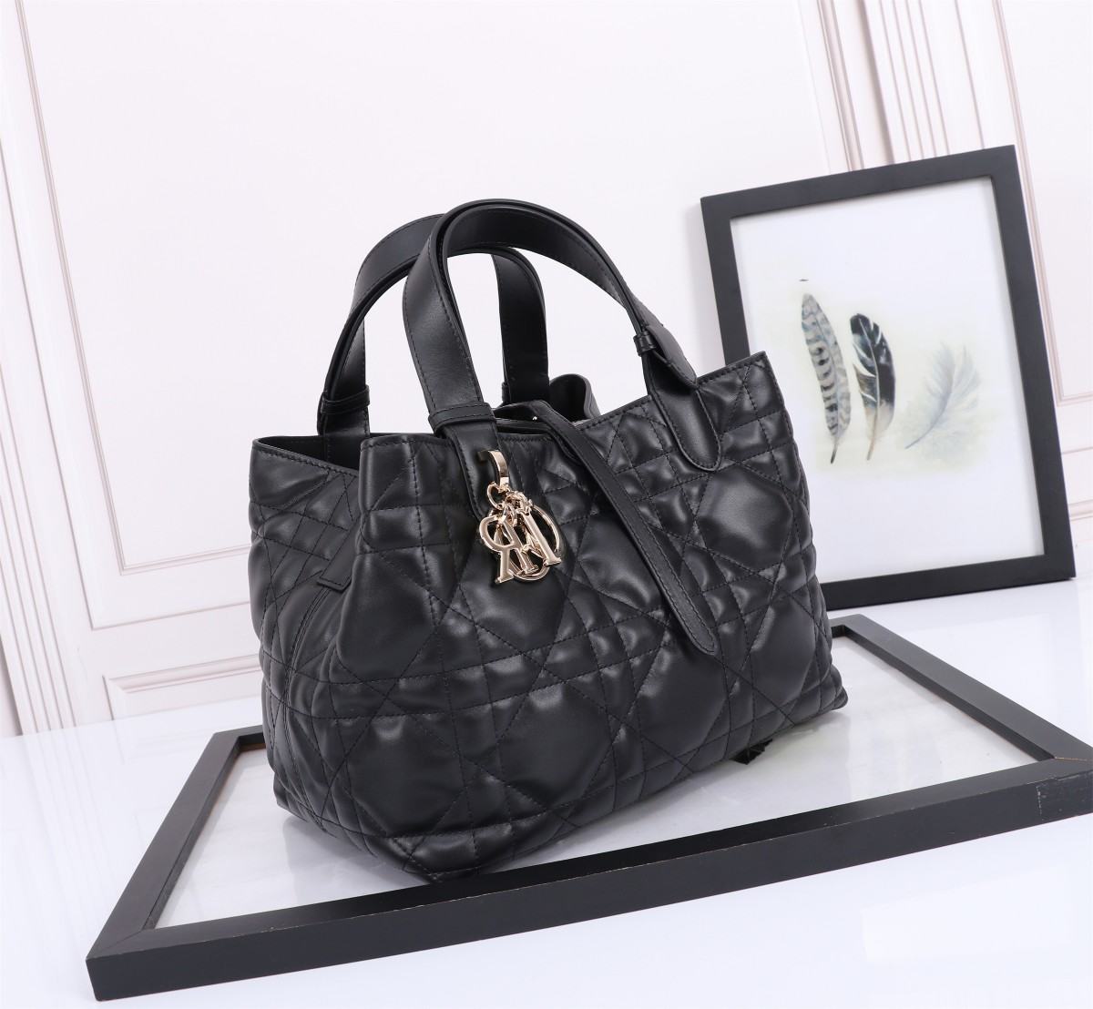 DIOR Medium Dior Toujours Bag Black & Gold-tone Hardware