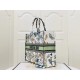 DIOR Large Book Tote White Multicolor Toile de Jouy Mexico Embroidery