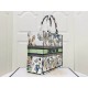 DIOR Large Book Tote White Multicolor Toile de Jouy Mexico Embroidery