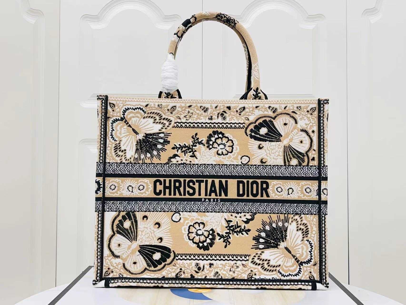 DIOR Large Book Tote  Butterfly Bandana Embroidery