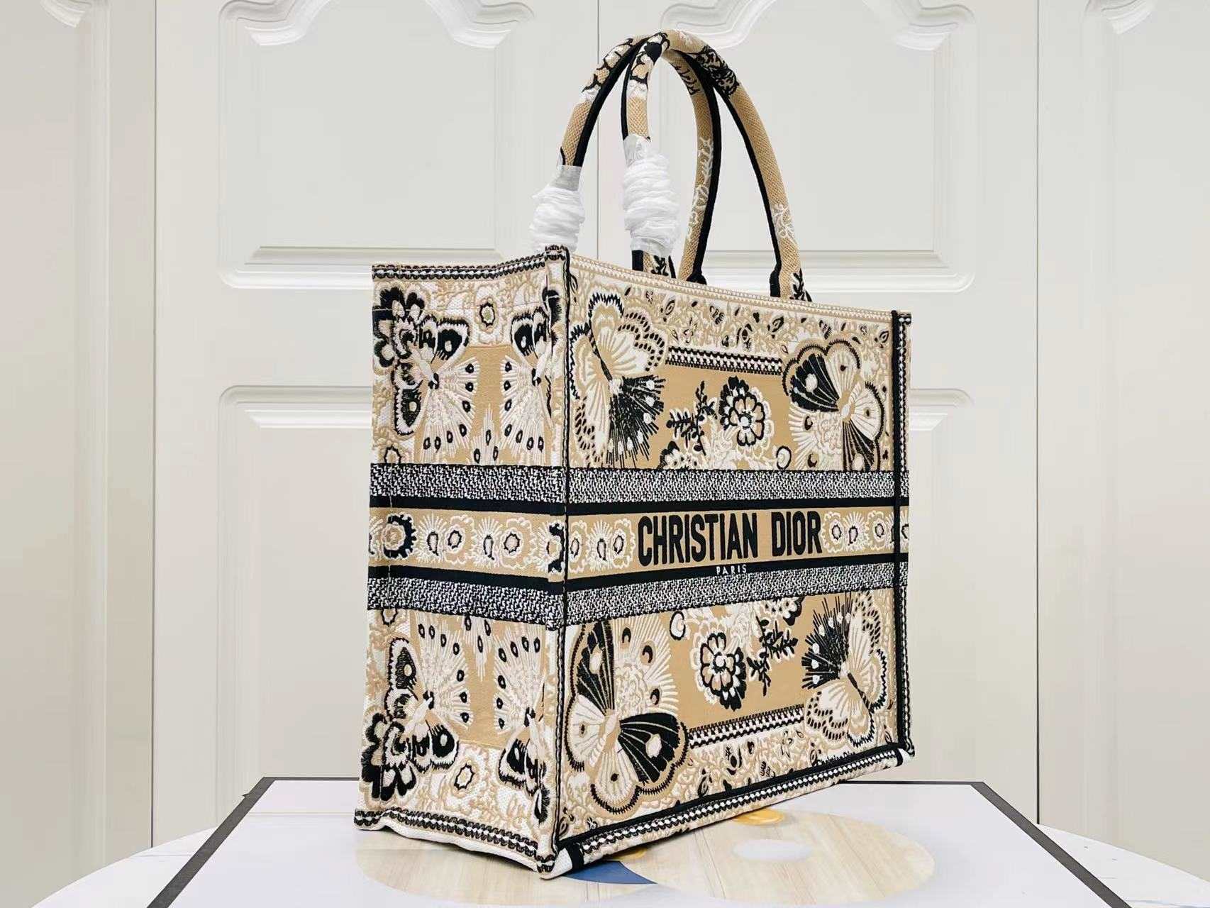 DIOR Large Book Tote  Butterfly Bandana Embroidery