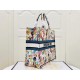 DIOR Large Book Tote White Multicolor Toile de Jouy Fantastica Embroidery