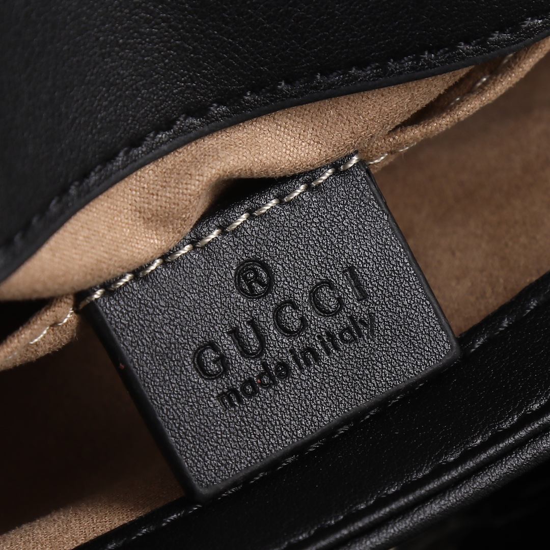 GUCCI GG Marmont Mini Shoulder Bag Black leather