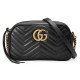 GUCCI GG Marmont Small Matelasse Shoulder with zip Black leather