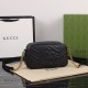 GUCCI GG Marmont Small Matelasse Shoulder with zip Black leather