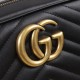 GUCCI GG Marmont Small Matelasse Shoulder with zip Black leather