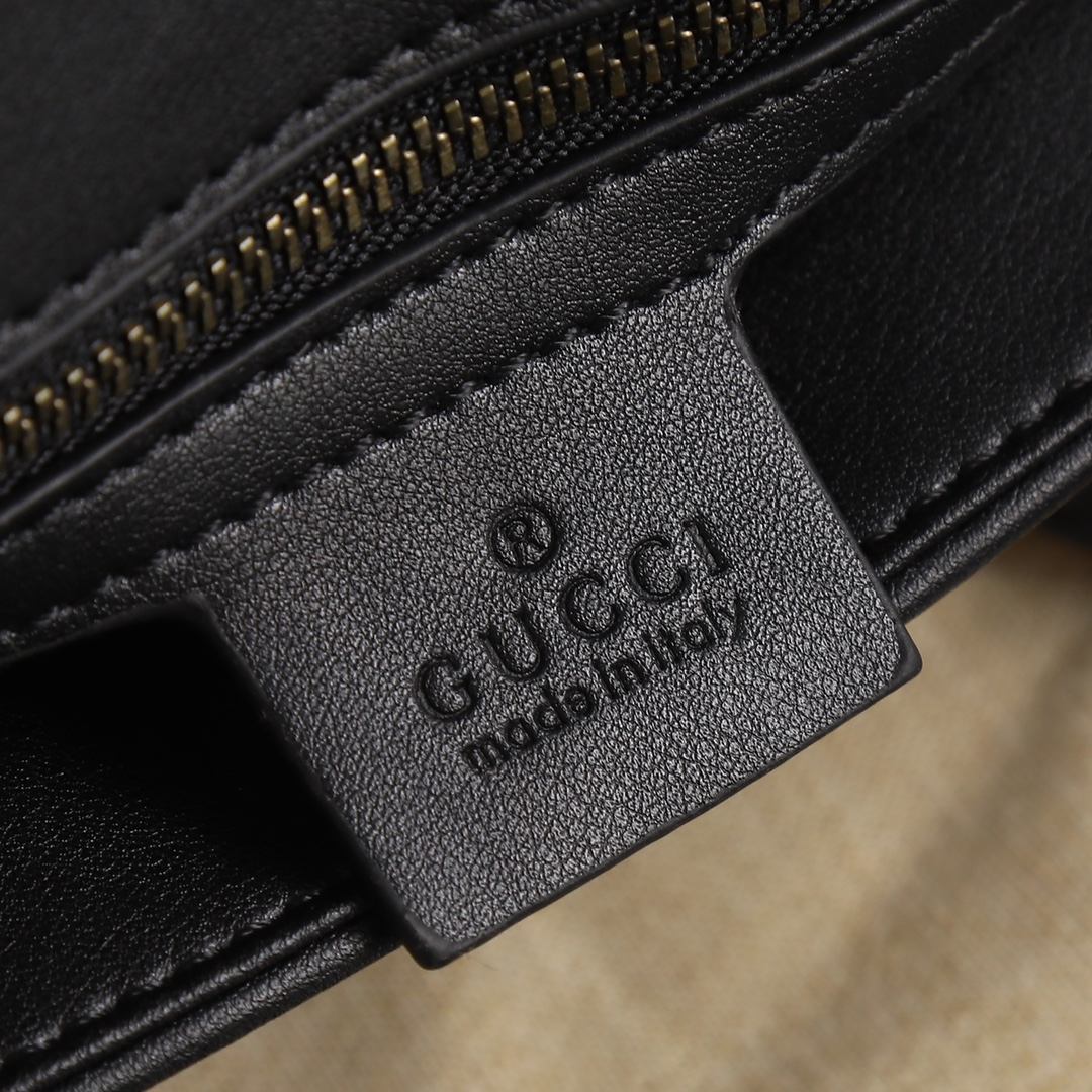 GUCCI GG Marmont Small Top Handle Bag Black leather