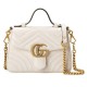 GUCCI GG Marmont Small Top Handle Bag White leather