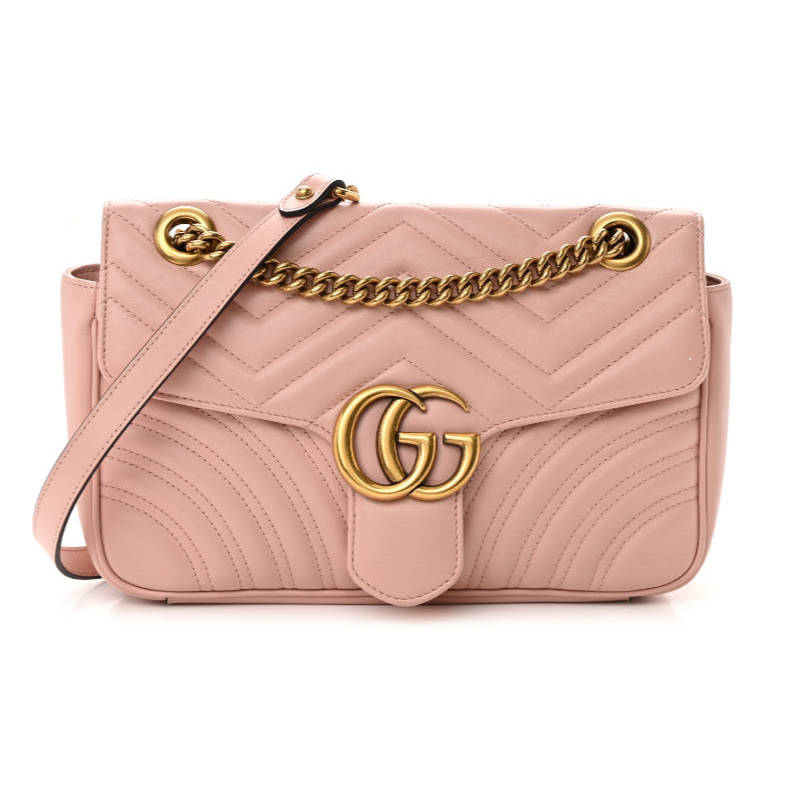 GUCCI GG Marmont Mini Shoulder Bag dusty pink leather