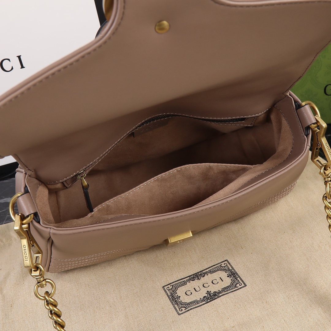 GUCCI GG Marmont Small Top Handle Bag dusty pink leather