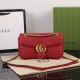 GUCCI GG Marmont Small Shoulder Bag Red leather