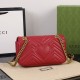 GUCCI GG Marmont Small Shoulder Bag Red leather