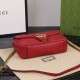 GUCCI GG Marmont Small Shoulder Bag Red leather