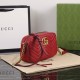 GUCCI GG Marmont Small Matelasse Shoulder with zip Red leather