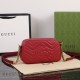 GUCCI GG Marmont Small Matelasse Shoulder with zip Red leather