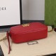 GUCCI GG Marmont Small Matelasse Shoulder with zip Red leather