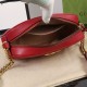 GUCCI GG Marmont Small Matelasse Shoulder with zip Red leather