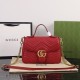 GUCCI GG Marmont Small Top Handle Bag Red leather