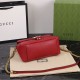 GUCCI GG Marmont Small Top Handle Bag Red leather