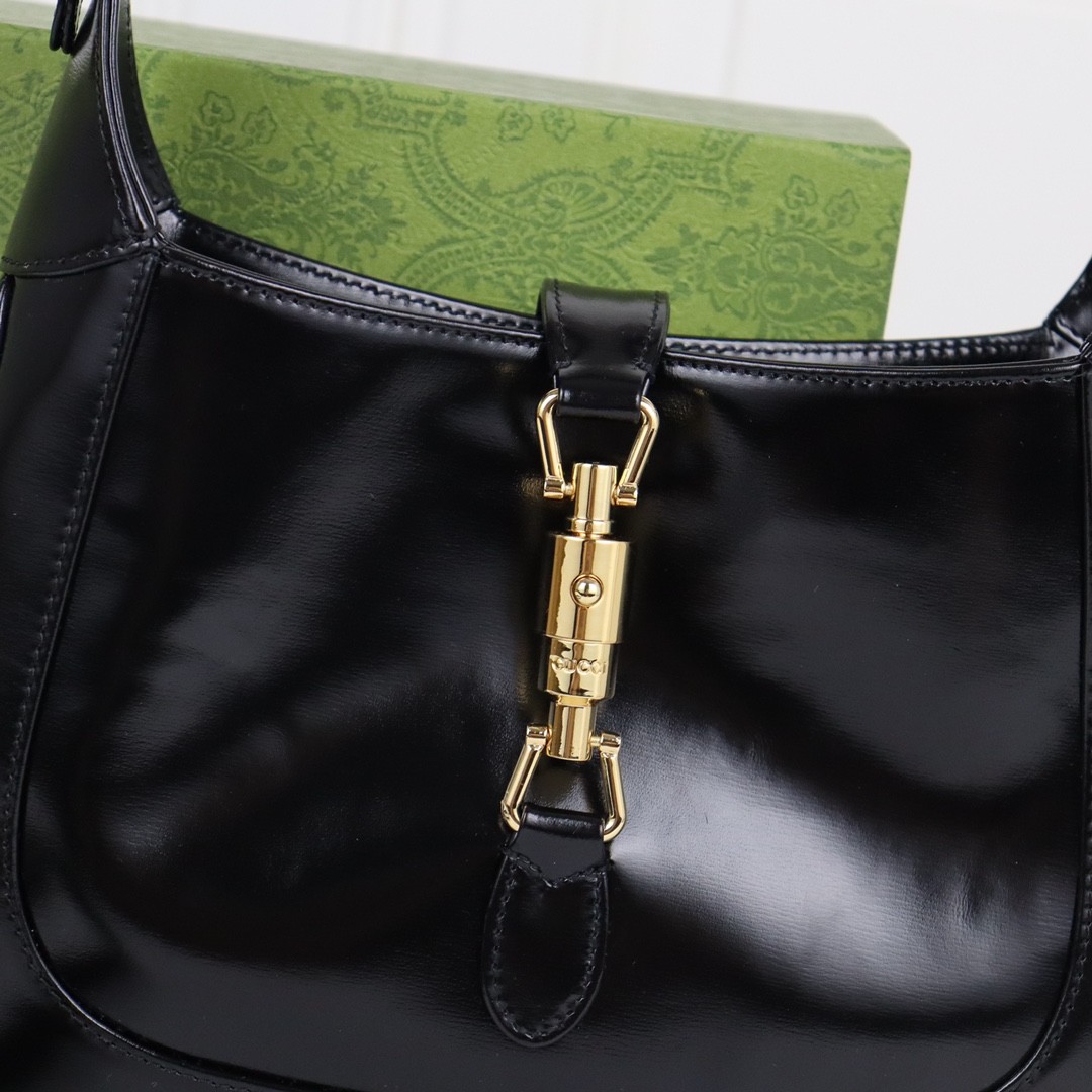 GUCCI Jackie Small Shoulder Bag Black Leather