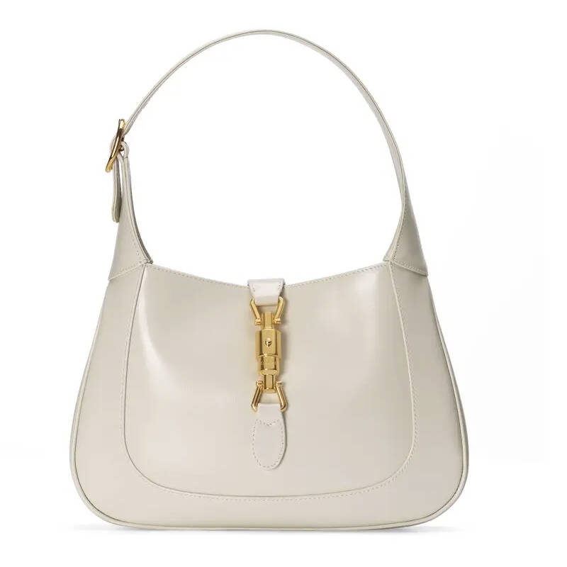 GUCCI Jackie Small Shoulder Bag White Leather