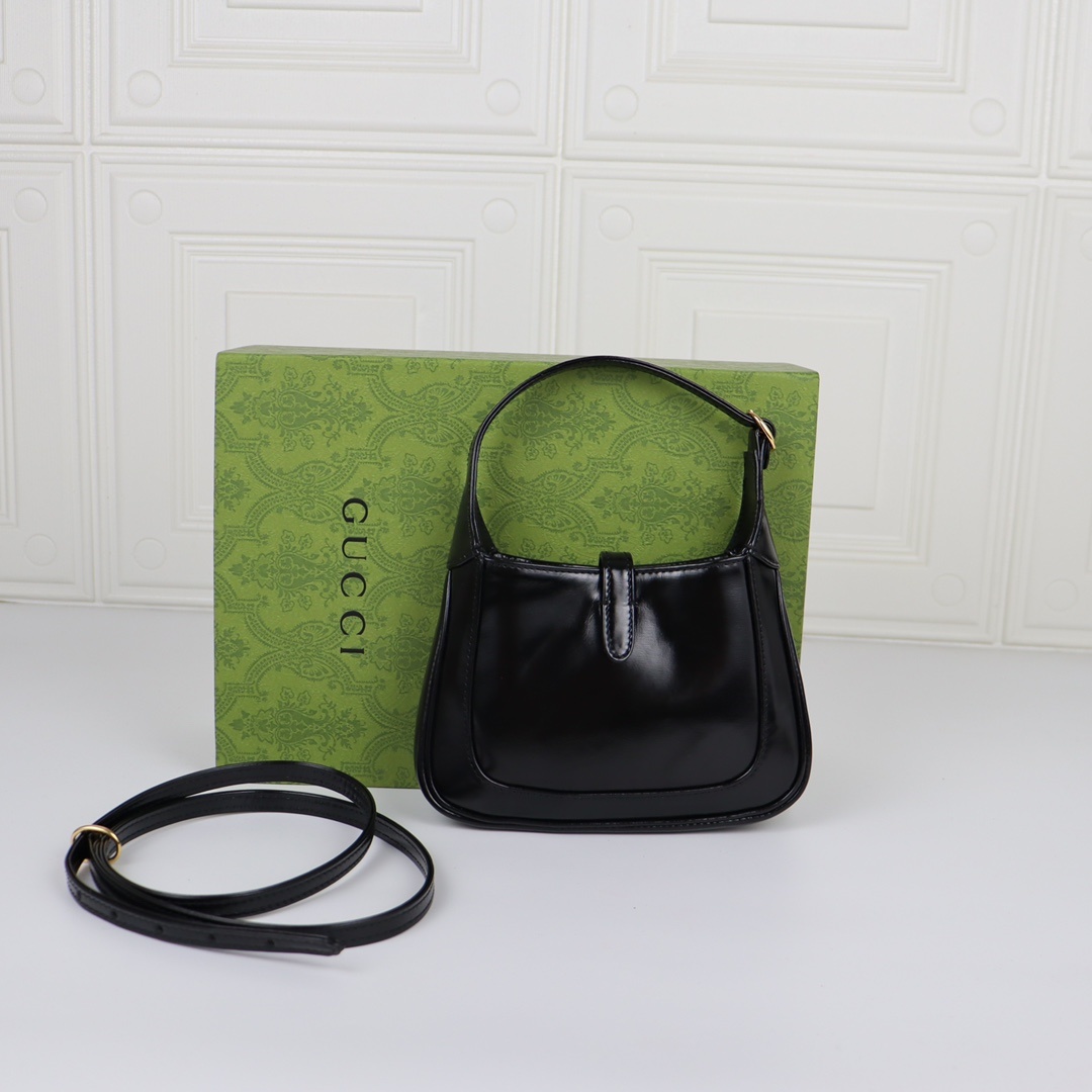 GUCCI Jackie 1961 Mini Shoulder Bag Black Leather