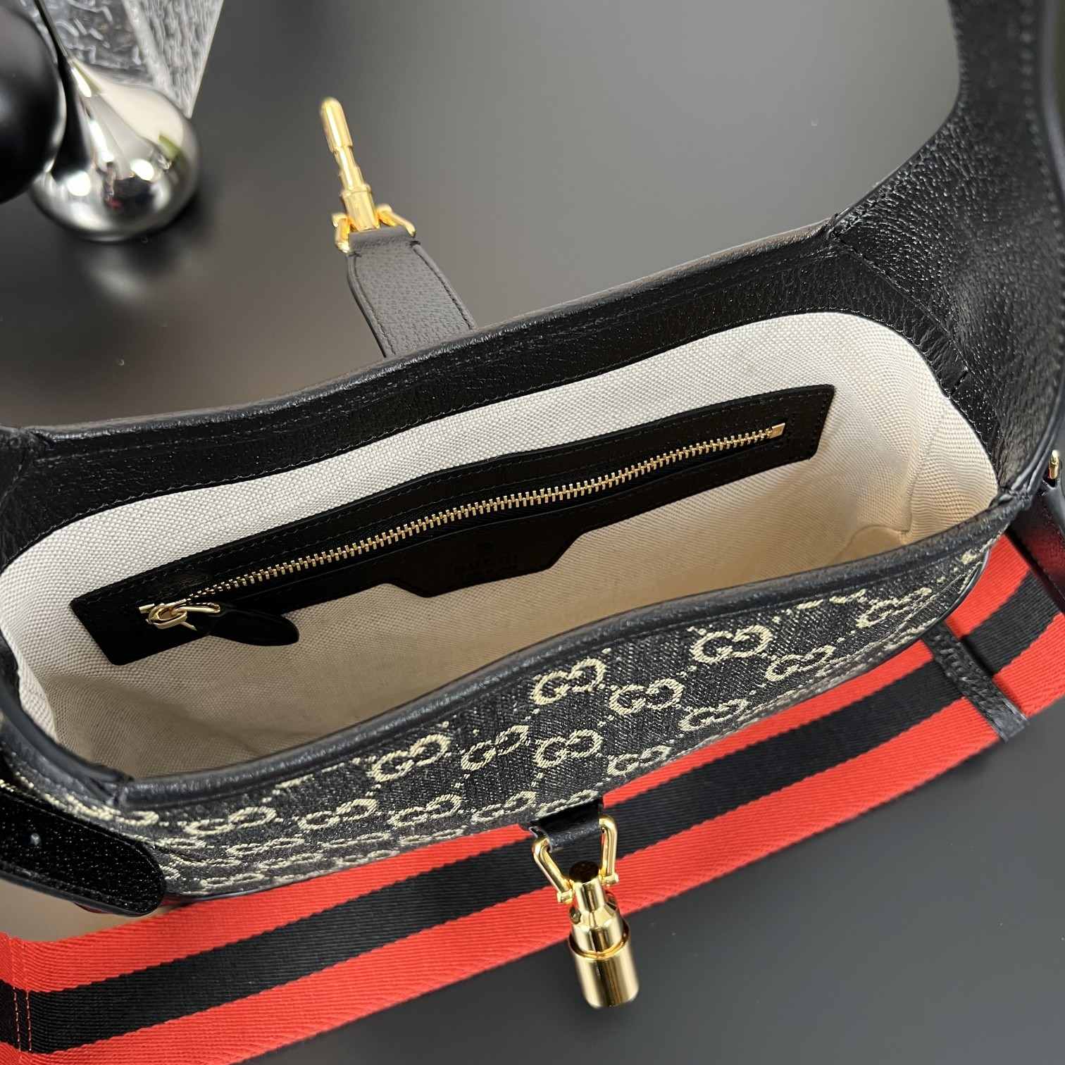 GUCCI Jackie Small Shoulder Bag Monogram Black