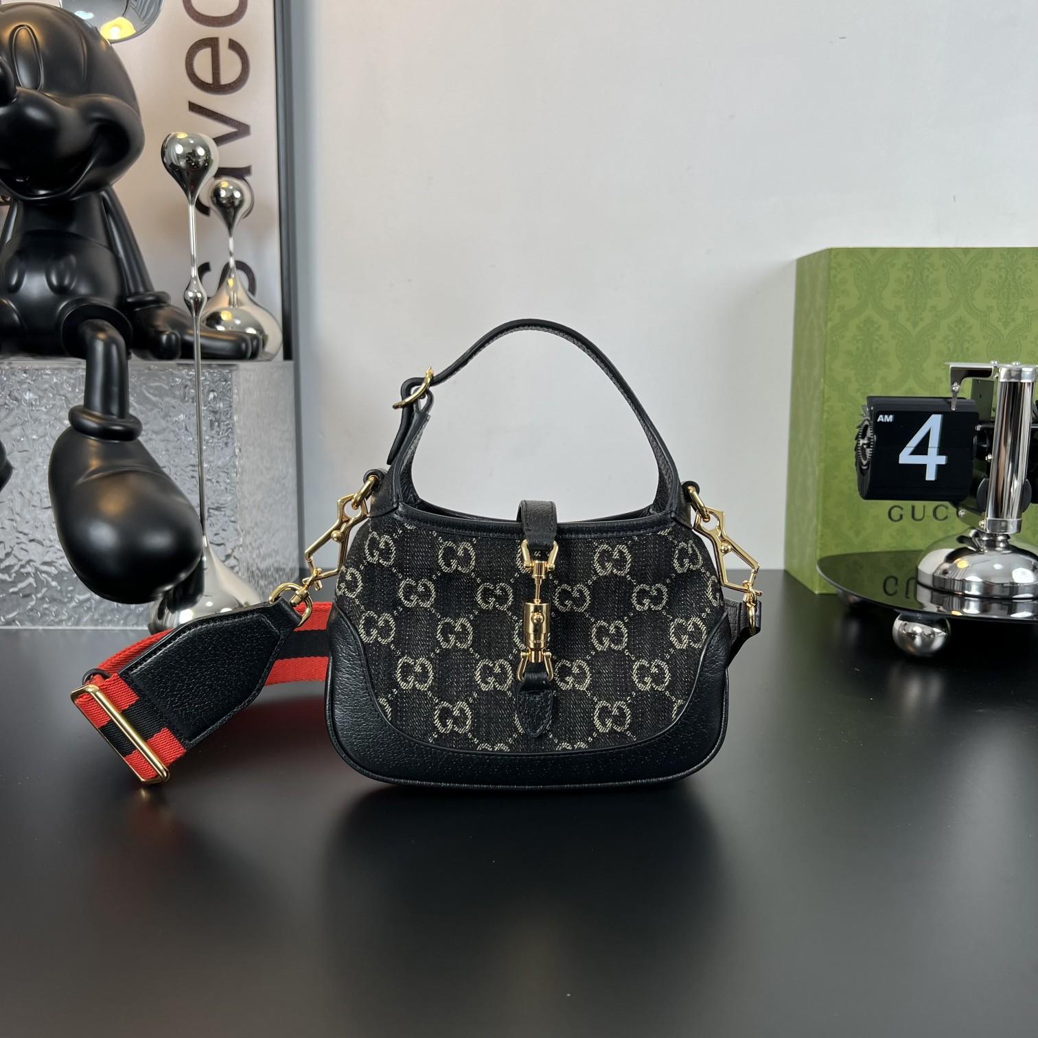 GUCCI Jackie 1961 Mini Shoulder Bag Monogram Black