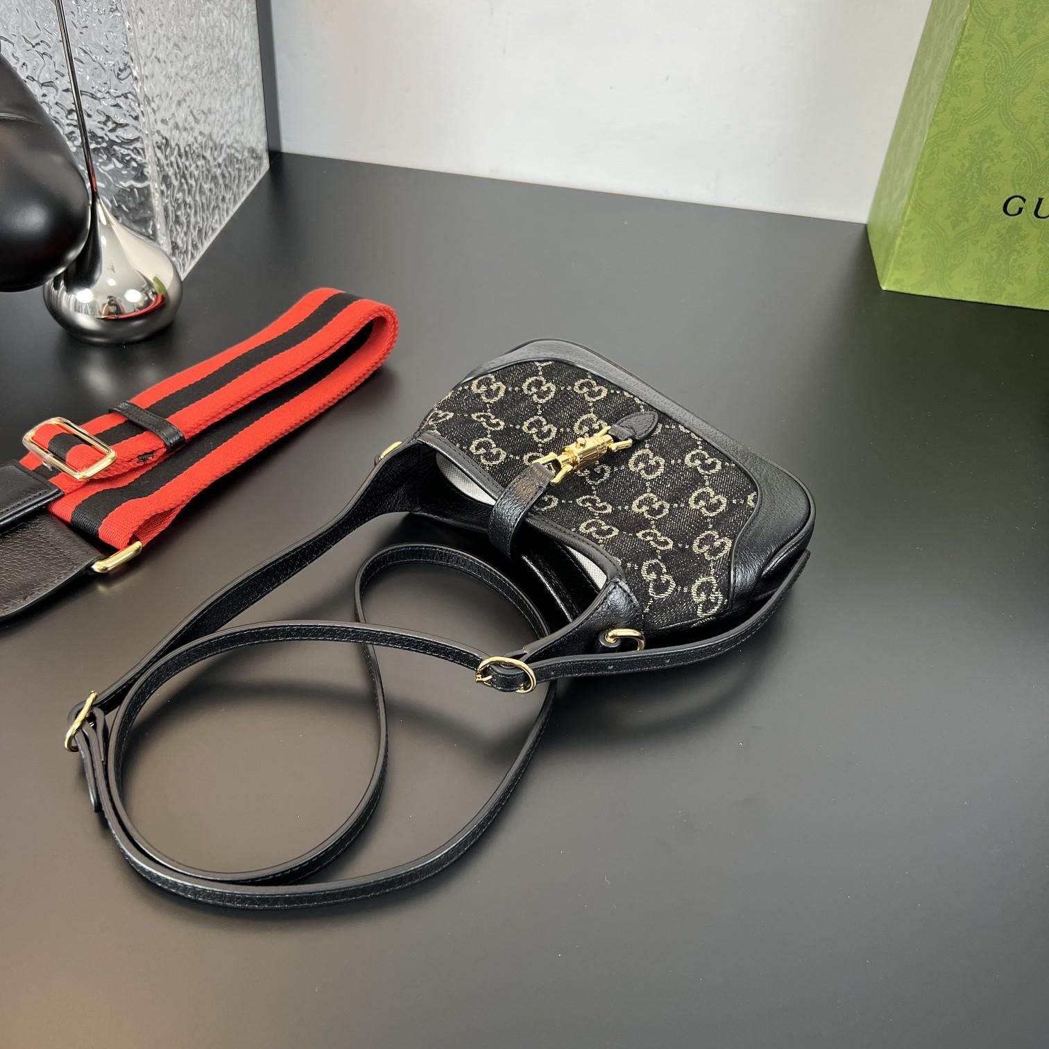 GUCCI Jackie 1961 Mini Shoulder Bag Monogram Black