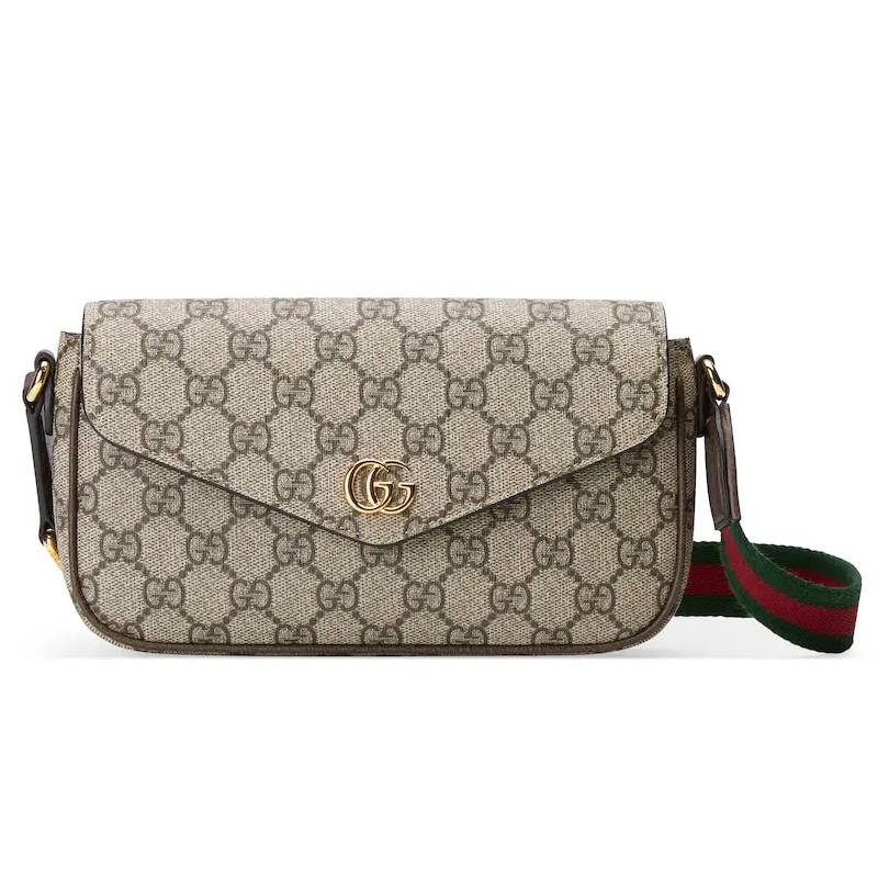 GUCCI Ophidia Mini Bag Brown leather trim