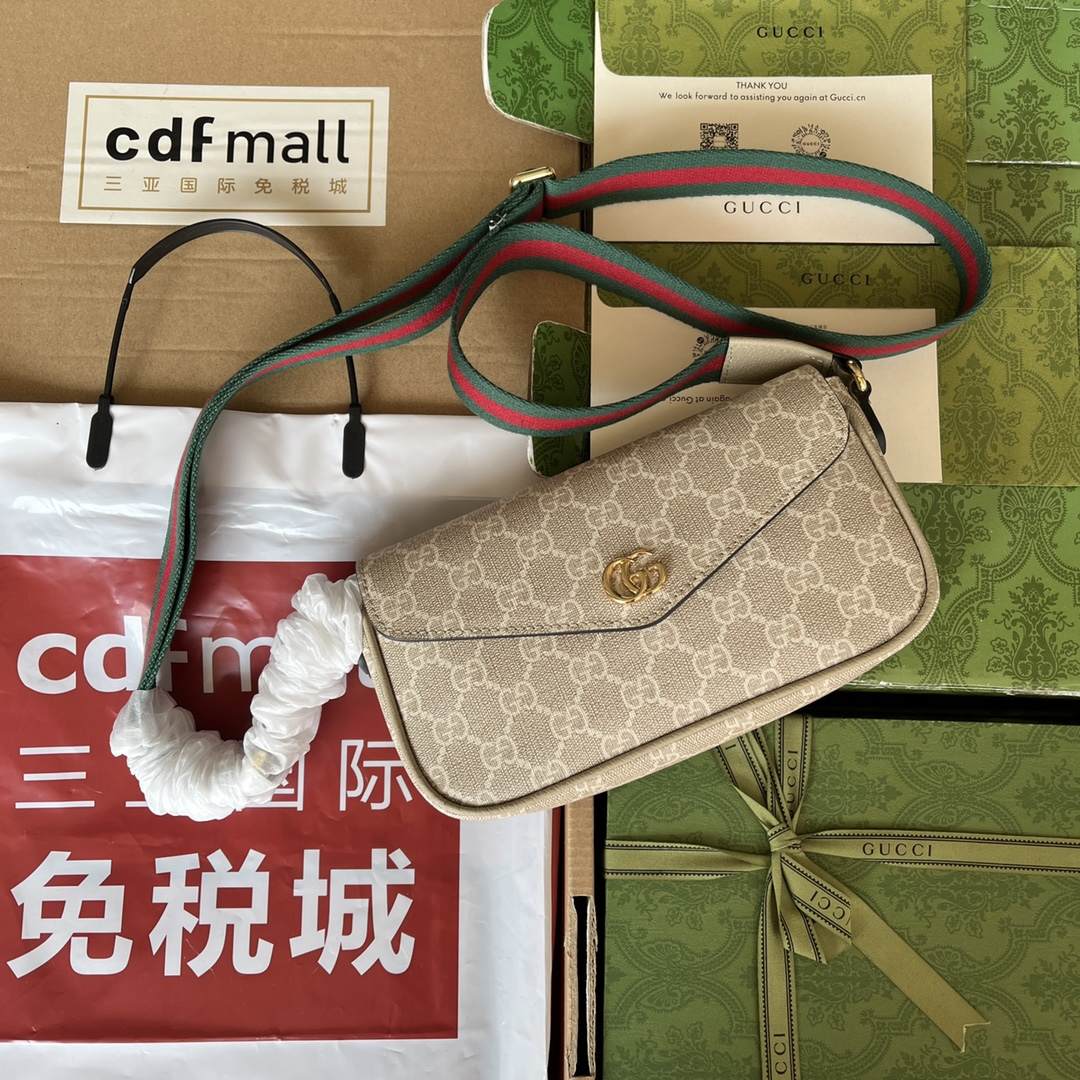 GUCCI Ophidia Mini Bag Beige uleather trim