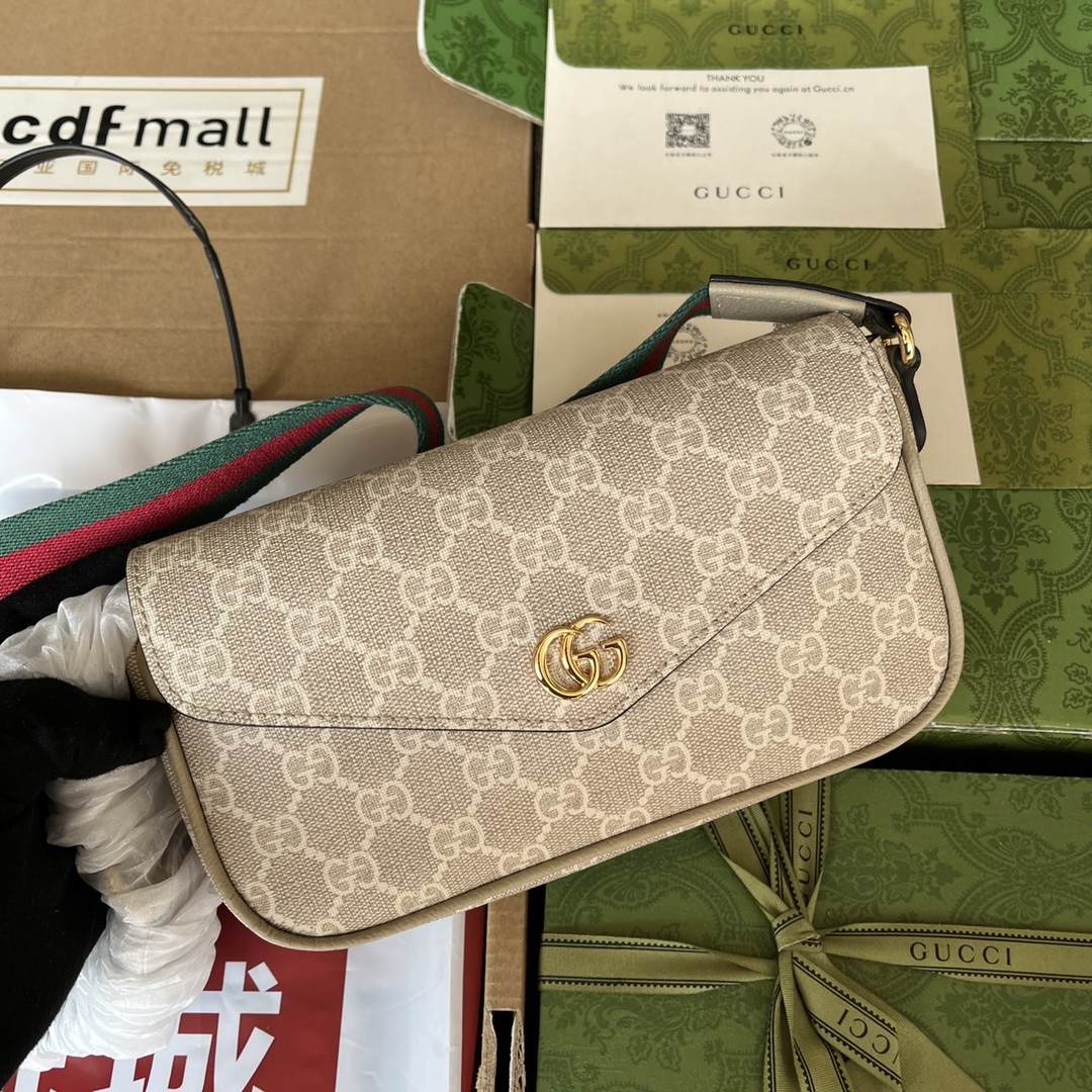 GUCCI Ophidia Mini Bag Beige uleather trim