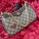 GUCCI Ophidia Small Handbag Brown leather trim