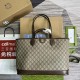 GUCCI Ophidia Medium Tote Bag Brown leather trim