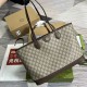 GUCCI Ophidia Medium Tote Bag Brown leather trim