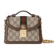 GUCCI Ophidia Mini Shoulder Bag Brown leather trim